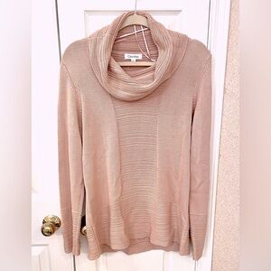 NWT- CALVIN KLEIN, Sz L Oversized Cowl Neck Sweater in ‘Blush.’ Soft & Comfy🧸